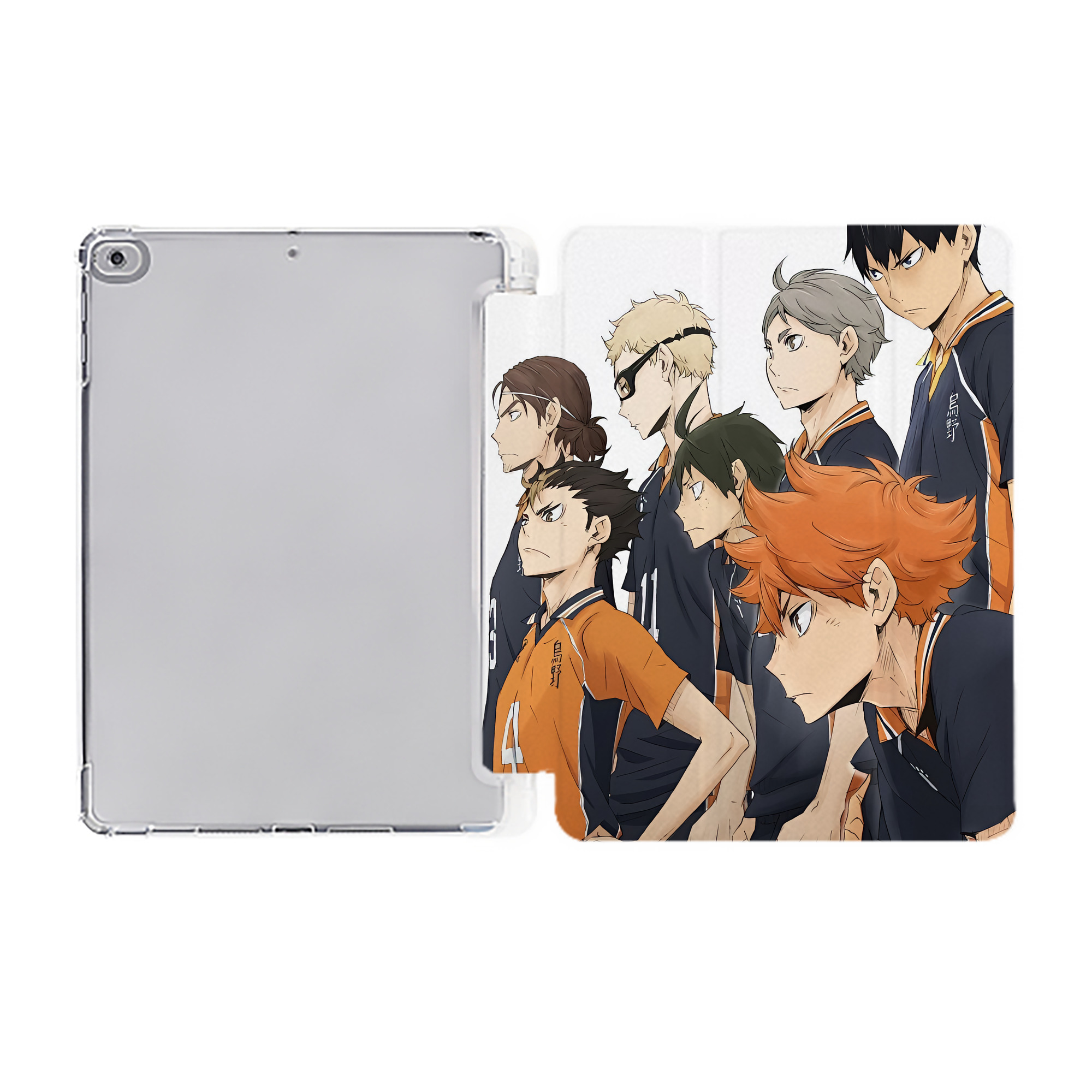 （画像用） ハイキュー!! Haikyu!! IPad ケース ペン収納付き 三つ折りスタンド PUレザー×シリコン 対応機種9.5/10.5/10.9インチ